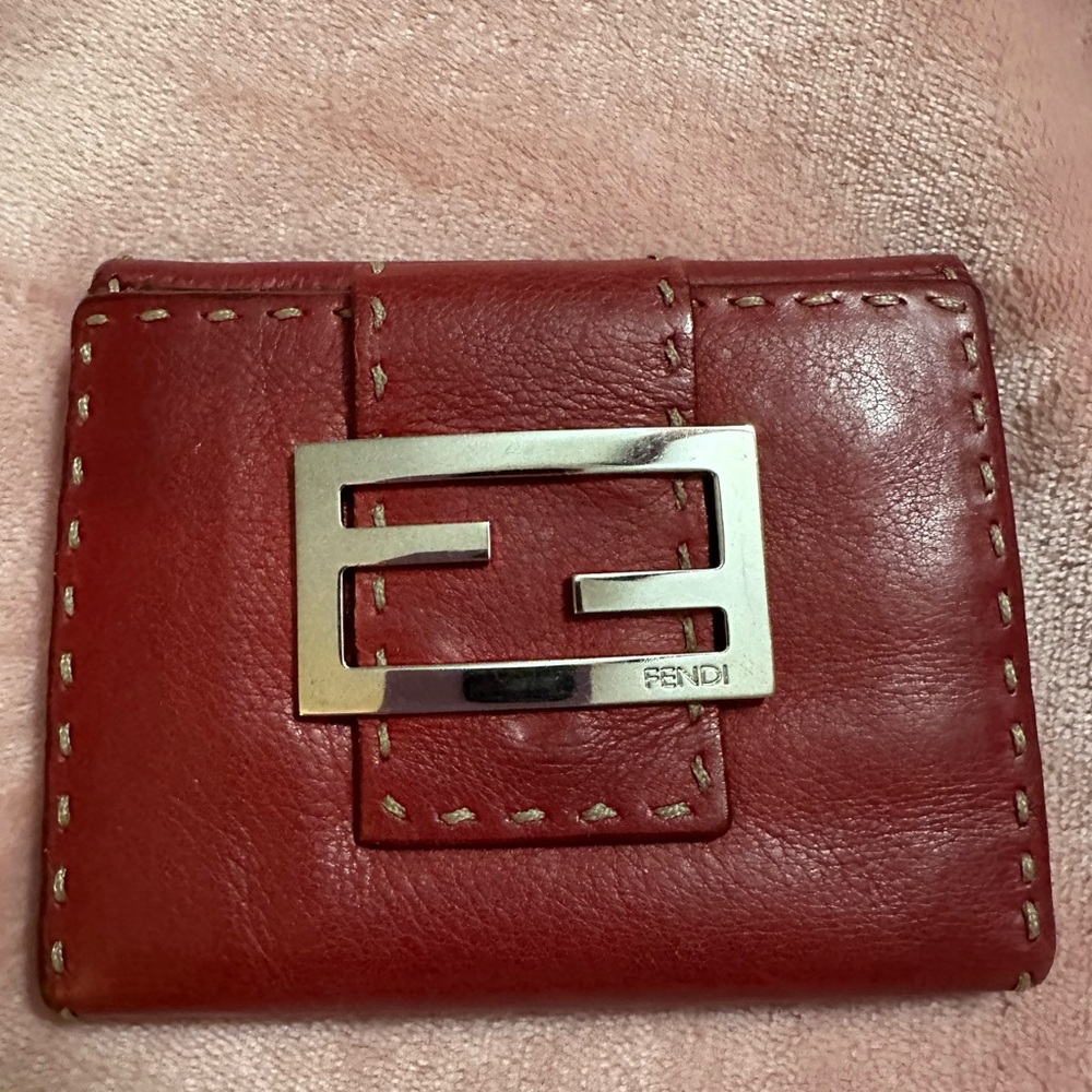 *VINTAGE* Fendi Selleria Red Leather Strap with Silver Accents (pre- loved)